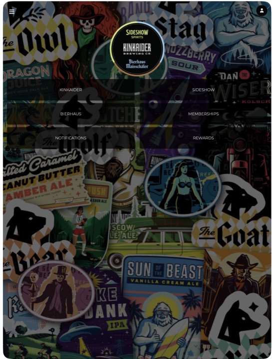 The Kinkaider app home screen